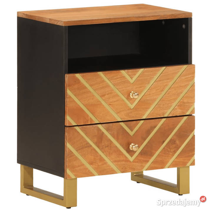 Szafka nocna brązowoczarna 50x33x60 lite drewno sprzedam