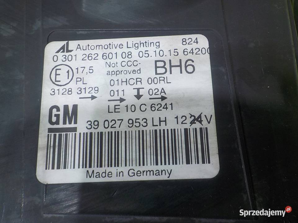 OPEL ASTRA J GTC 14T 16r 3D lampa lewa przod mazowieckie Suków