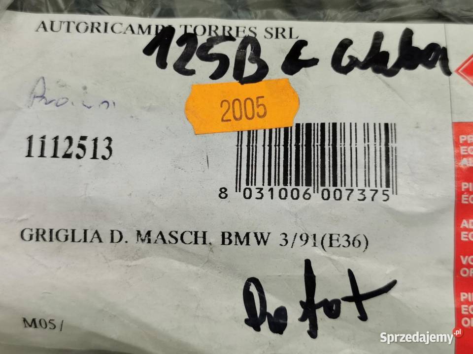 ATRAPA GRILL KRATKA LEWA BMW 3 E36 9199 NOWA lubelskie