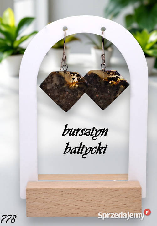 Kolczyki BURSZTYN bursztyn bałtycki cytrynowe z