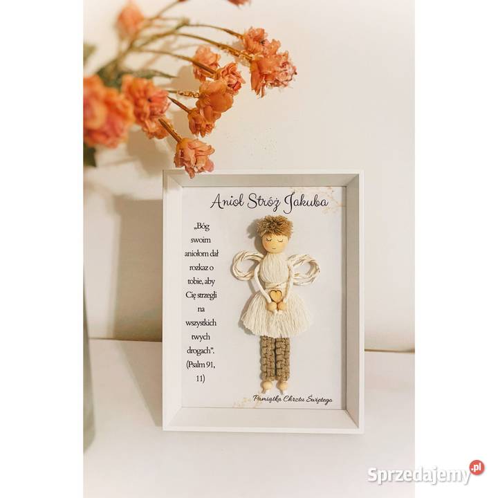 Aniołek makrama Anioł Stróż rękodzieło Boho Chełm