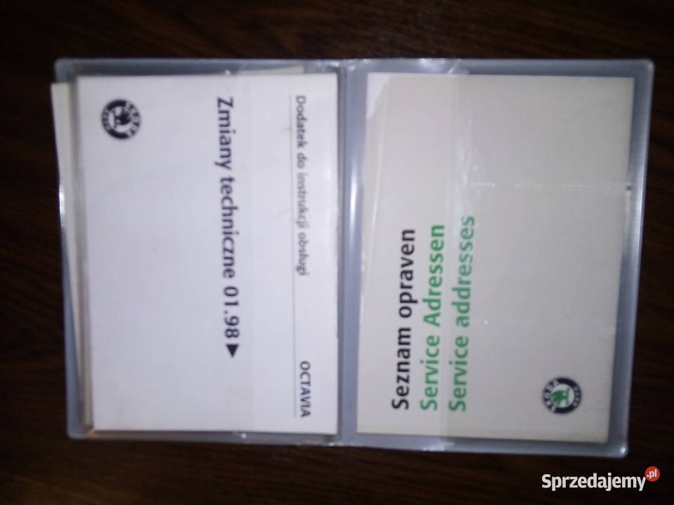 Instrukcji obsługi książka serwisowa Skoda 1km