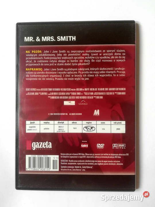 film Mr Mrs Smith DVD lektor DVD Krosno