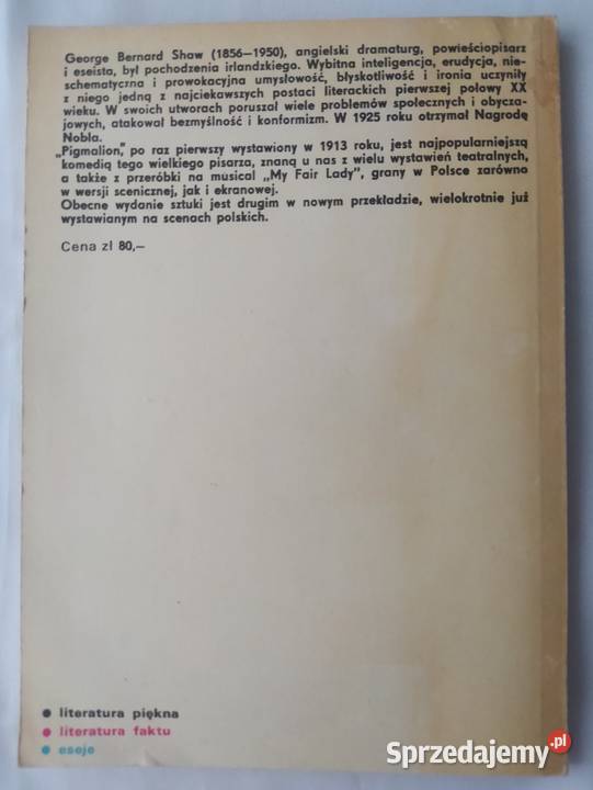 PIGMALION George Bernard Shaw Hajnówka sprzedam