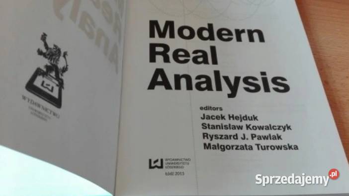 Modern real analysis Hejduk Kowalczyk Pawlak Gdańsk sprzedam