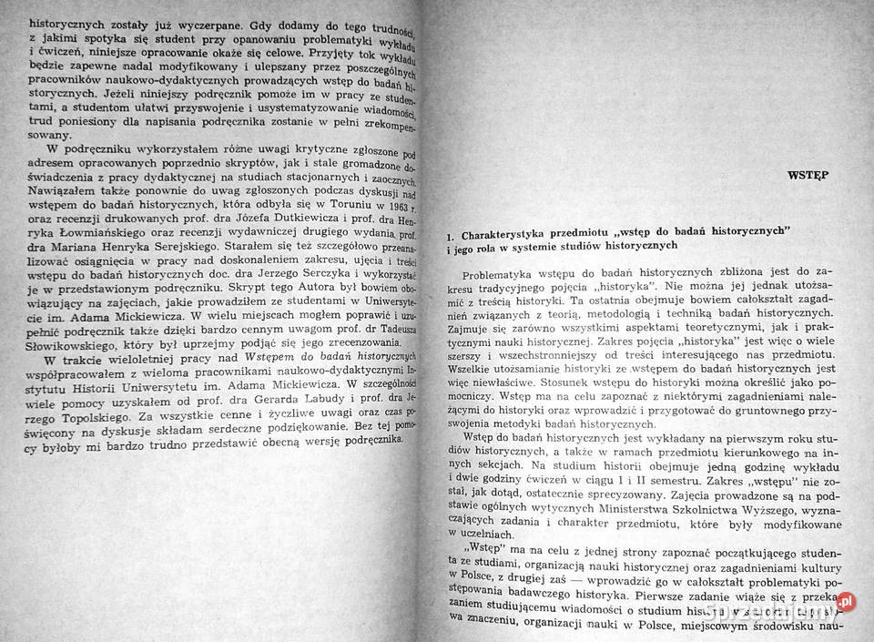 Wstęp do badań historycznych Benon Miśkiewicz Rok wydania 1973