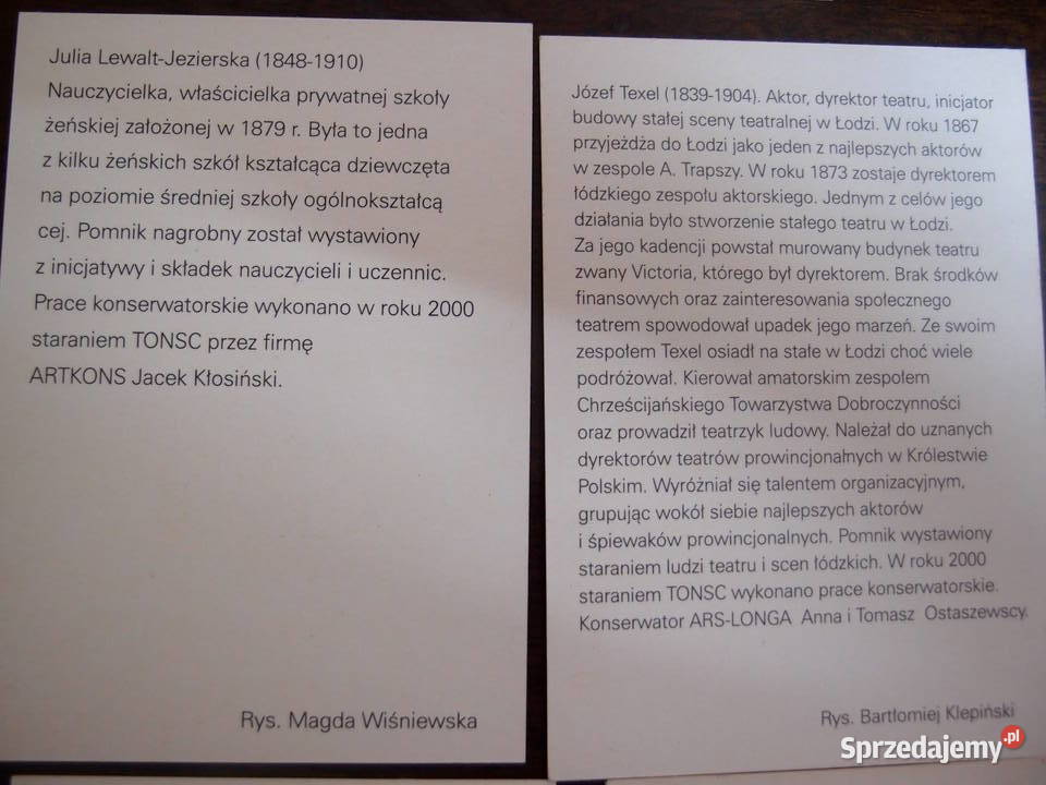 Pocztówki Stary cmentarz w Łodzi w rysunkach