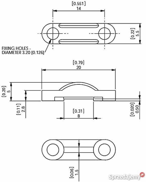 Uchwyt do kabli płaskich przykręcany czarny 10 mazowieckie Wyszków