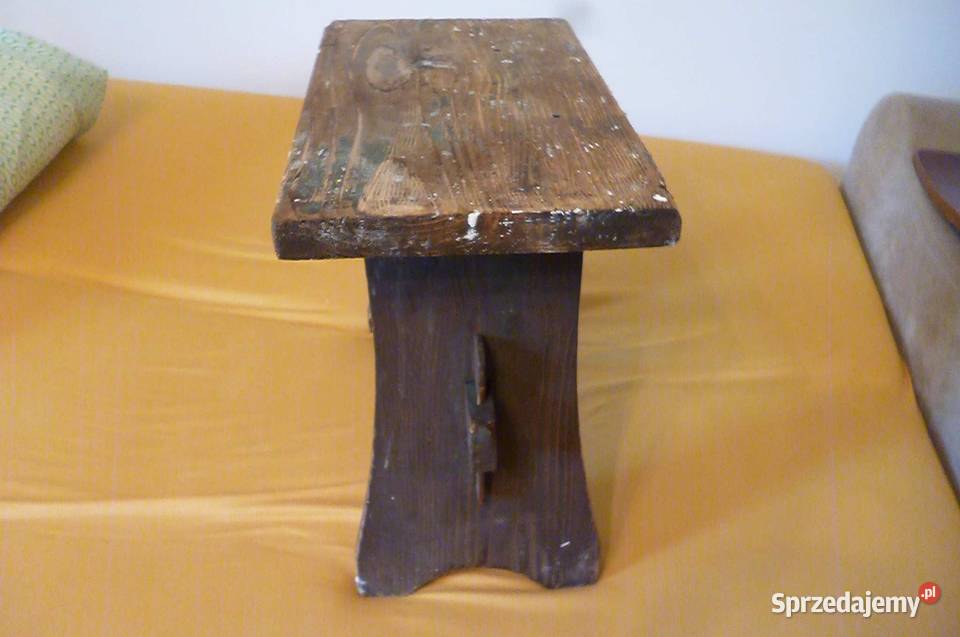 TABORET WIEJSKI DREWNIANY STARY małopolskie Kraków