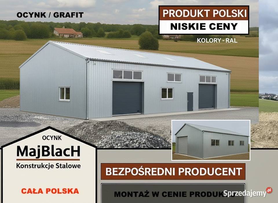 Garaż BlaszanyOcynkHala MagazynowaWiata Stalowa