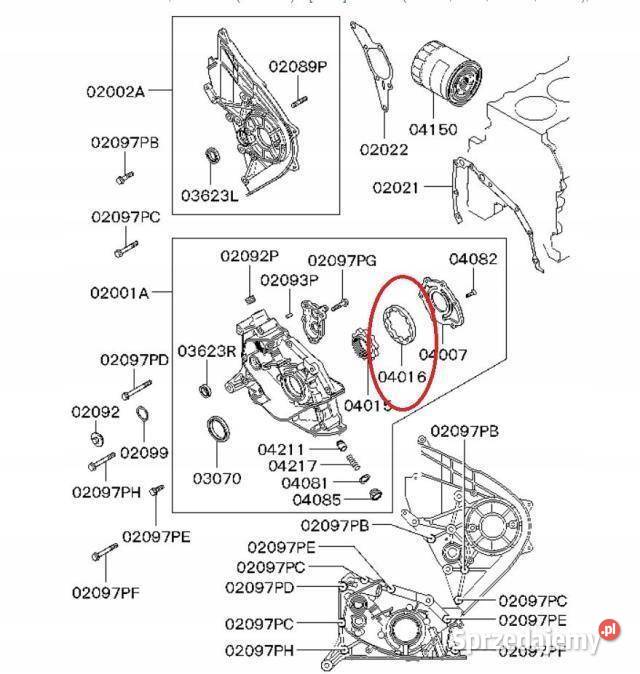 OSŁONA KOŁA POMPY OLEJU MITSUBISHI L200 25 8606 Osłony i zaślepki