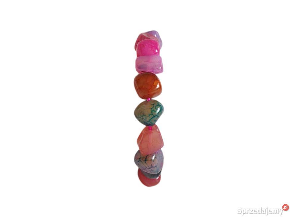 7493 Kolorowa Bransoletka z Bryłek Agatu opolskie Kędzierzyn-Koźle sprzedam