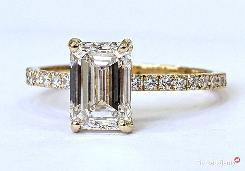 Pierścionek zaręczynowy złoto 14K diamenty IGI w Szczecin sprzedam