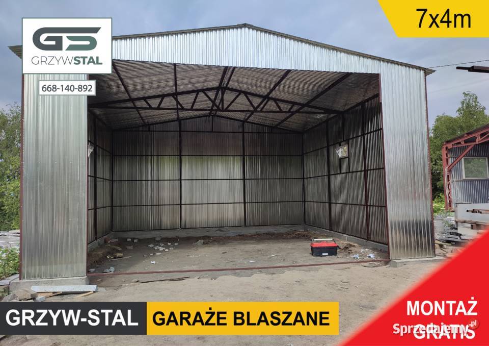 Garaż Blaszany OtwartyWiata Otwarta Garaże Sprzedaż Kalisz sprzedam