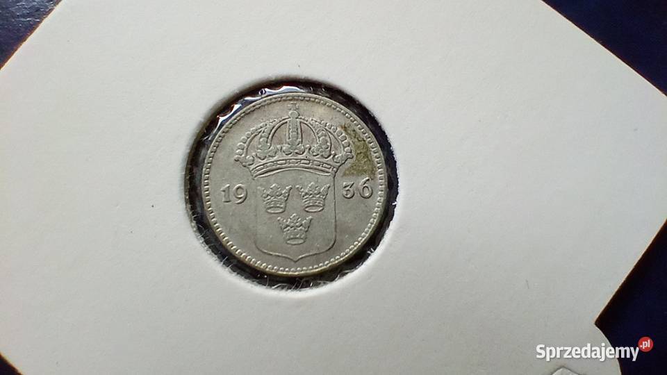 Stare monety 10 ore 1936 Szwecja srebro Lesko