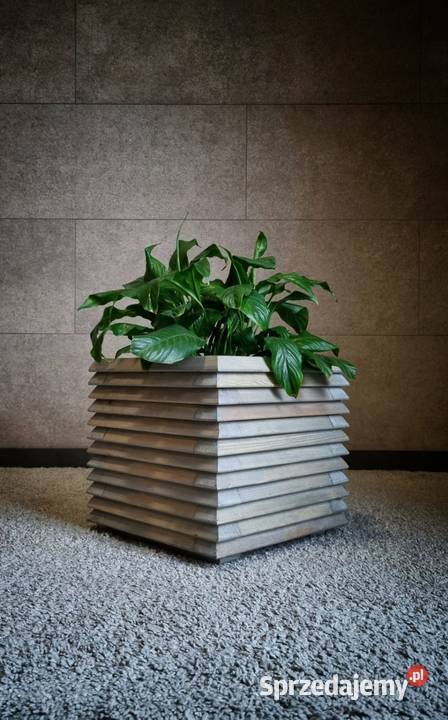 Donice nowoczesne 3D drewniane Zestaw 2 donic Doniczki i osłonki Kalety