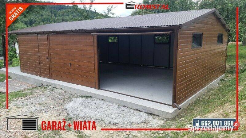 Drewnopodobny Garaż Blaszany - Mała Hala - Wiata - Romstal
