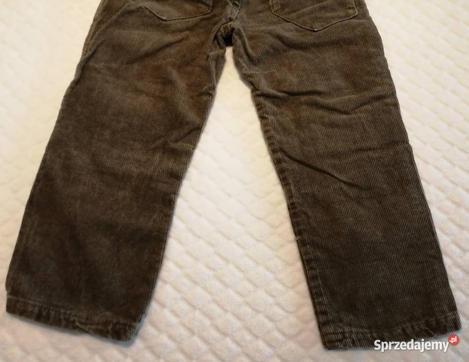 Spodnie sztruksowe brązowe prążki 128 Odzież śląskie Czeladź