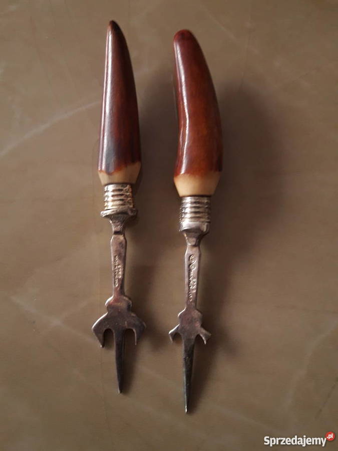 Antyczny zestaw srebro kość Anglia