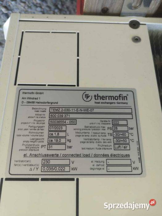 Parowniki chłodnicze Chłodnice Thermofin 18L