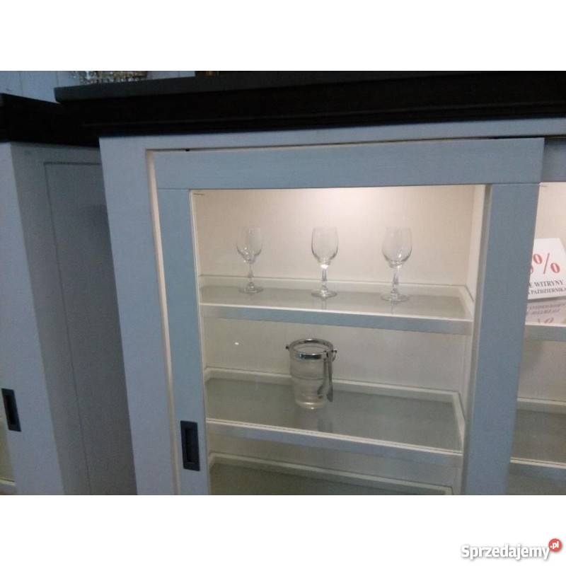 Biała witryna biblioteczka podświetlana 45cm Opole