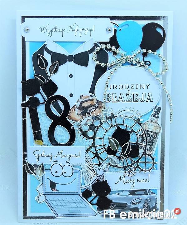 Kartka z życzeniami z okazji 18 urodzin koperta Zielona Góra