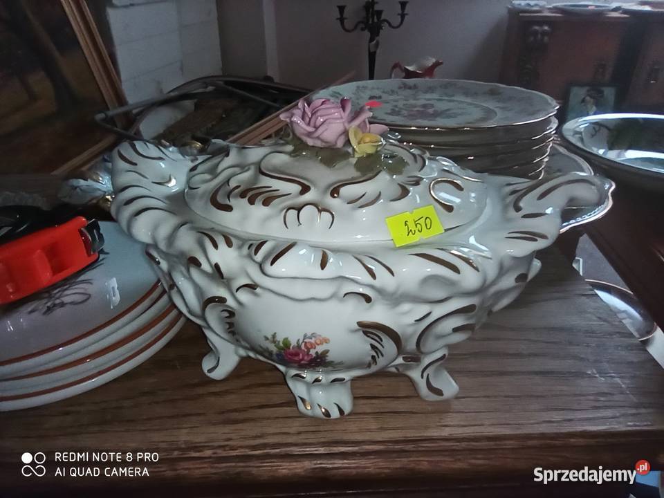 Puzdro Dresden z różyczką na pokrywce Gdańsk sprzedam