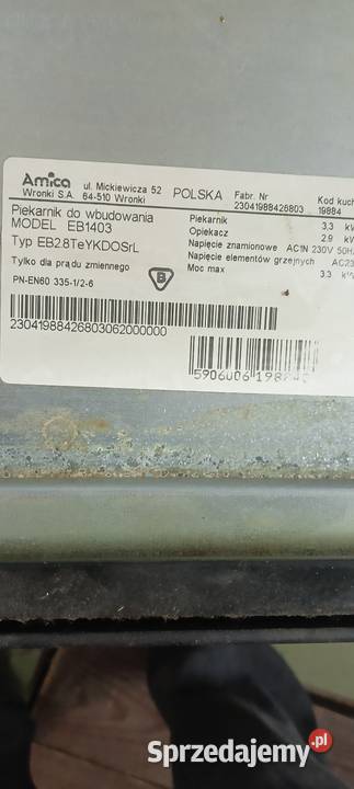 Grzałka piekarnika Amica Backer OBR 424 C 1300W podkarpackie Dębica