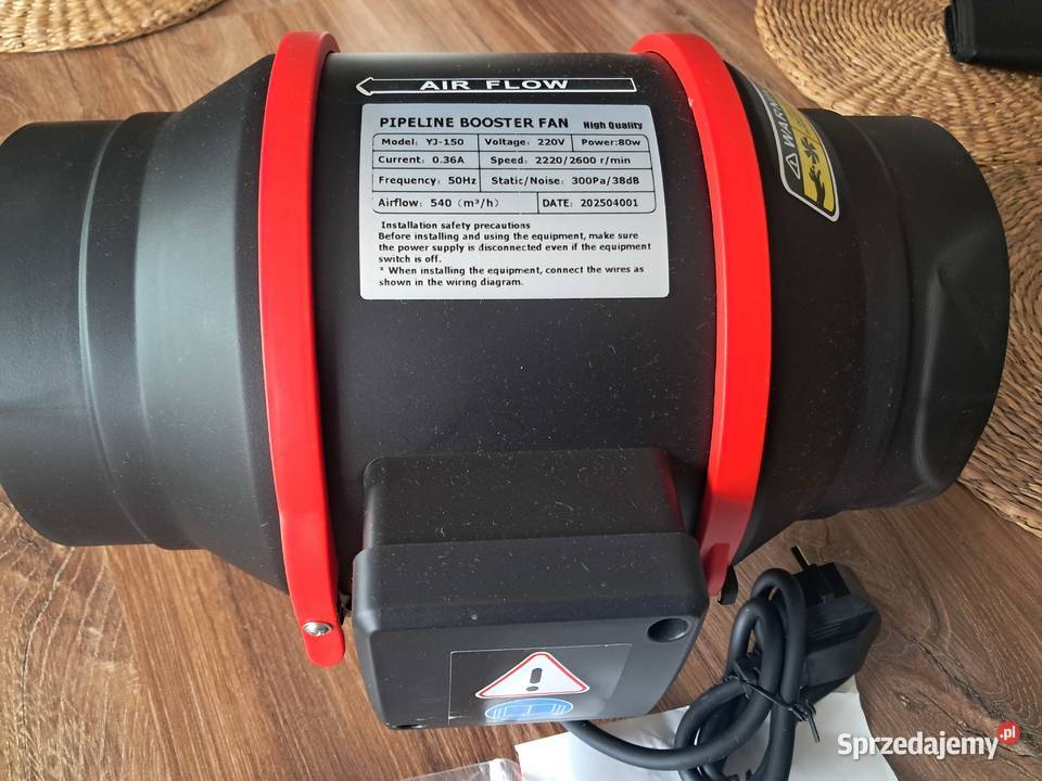 nowy wentylator kanałowy z pilotem ma 2 defekty Wentylatory świętokrzyskie Sandomierz sprzedam