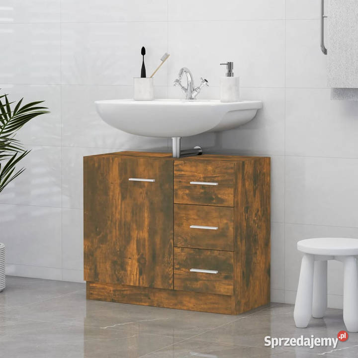 Szafka pod umywalkę przydymiony dąb 63x30x54