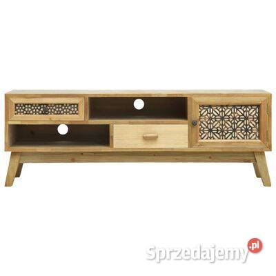 vidaXL Szafka pod TV rzeźbiona brązowa 120 x 30 mazowieckie Warszawa