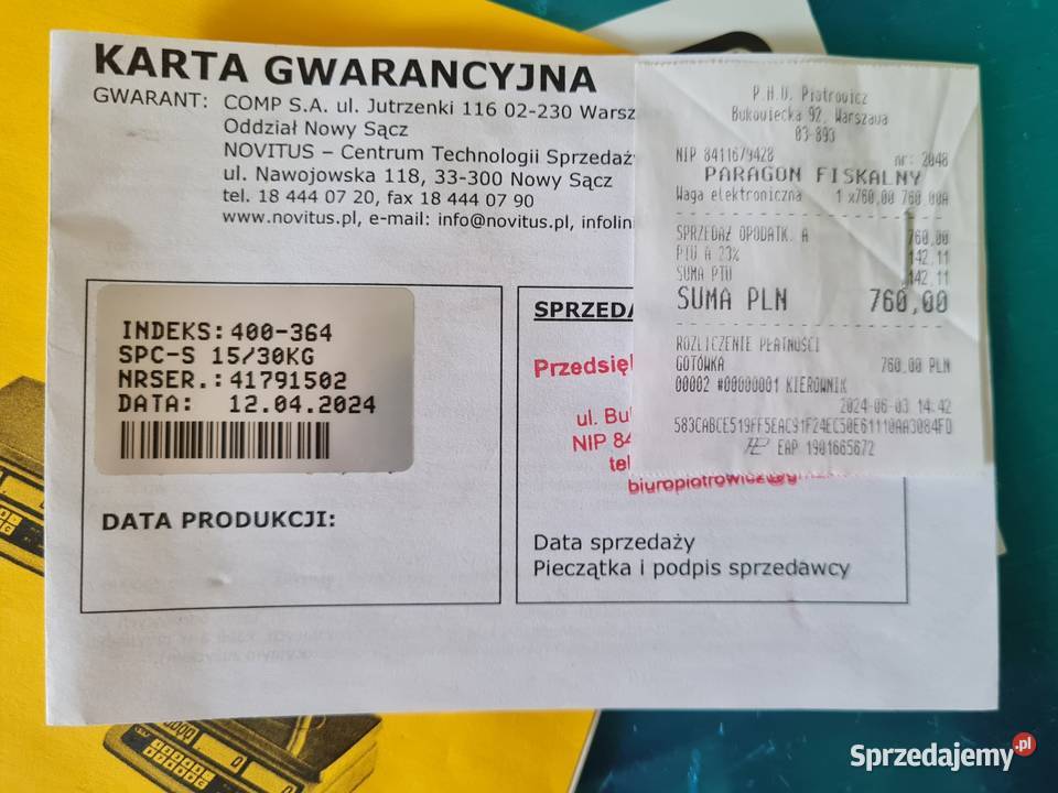 Waga z legalizacją biały Wołomin