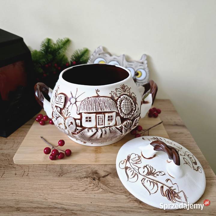 Wyjątkowy ceramiczny garnek do zapiekania 3L Bydgoszcz sprzedam