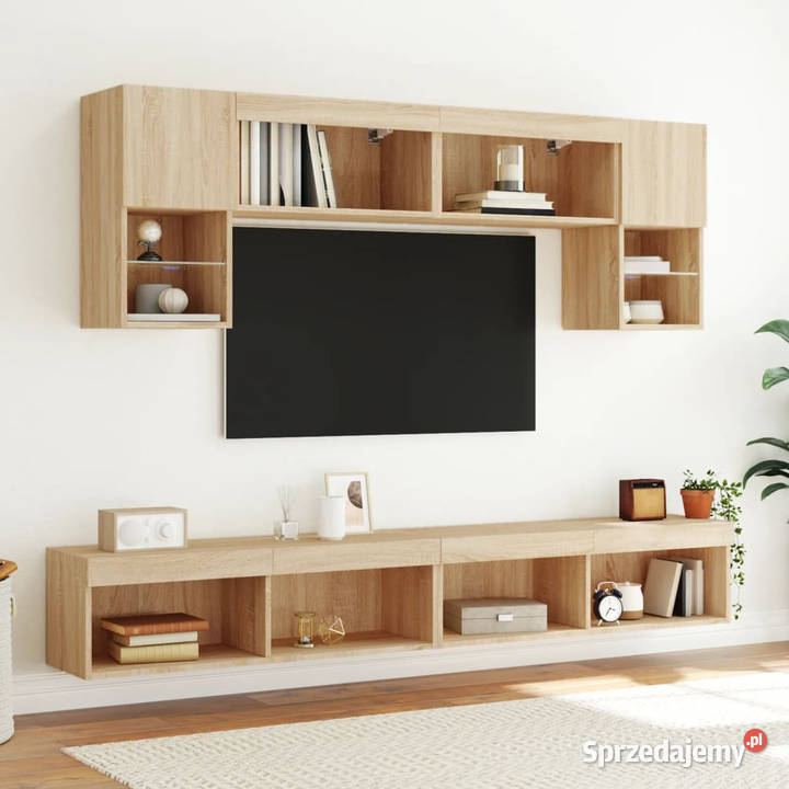 Szafka pod TV z oświetleniem LED dąb sonoma mazowieckie Warszawa