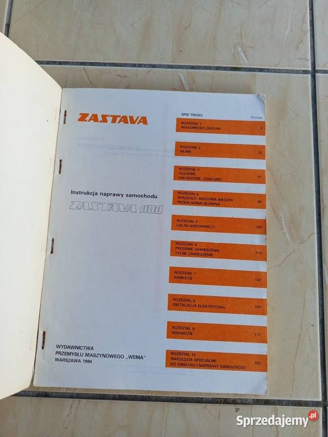 Instrukcja napraw samochodu Zastawa 1100