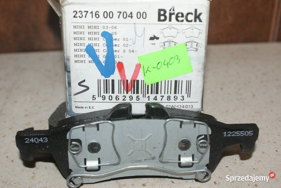 GDB1561 TRW KLOCKI HAMULC MINI COOPERONE 03 TYŁ osobowe Białobrzegi