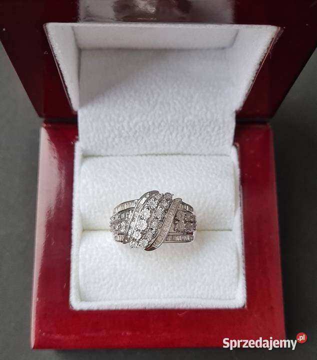Pierścionek srebro rodowane 925 diamenty mazowieckie Otwock