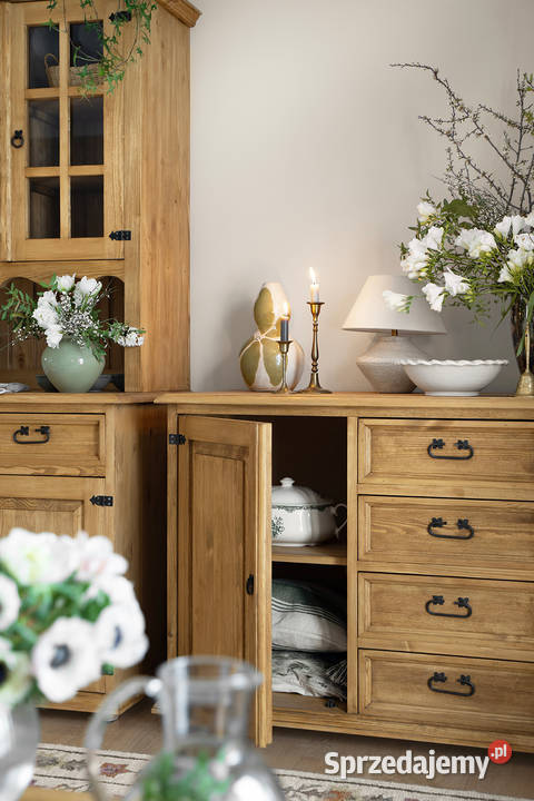 Rustykalna komoda z litego drewna COM 121 małopolskie Maków Podhalański