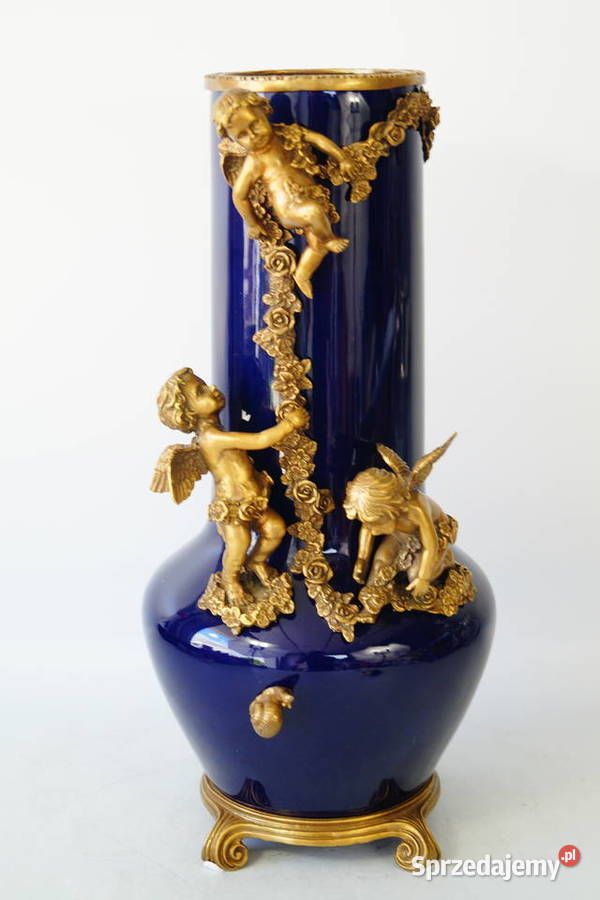 Porcelanowy wazon waza z amorami porcelana z Antyki Gizałki