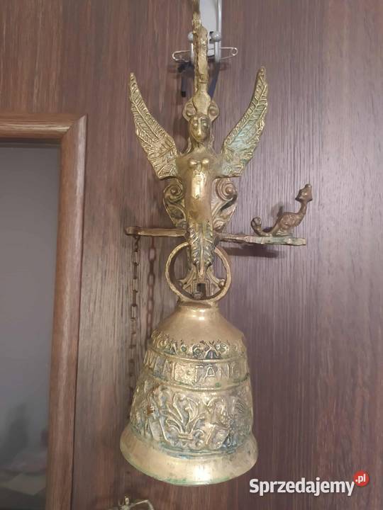 Piękny stary unikalny mosiężny dzwon ze Szwecji Warszawa