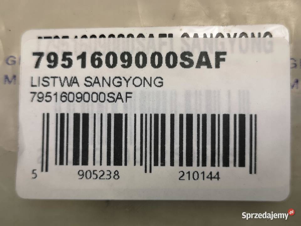 LISTWA DRZWI LEWY PRZÓD SSANGYONG KYRON 20052014