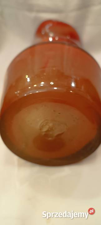 Wazon czerwony Szkło artystyczne PRL proj małopolskie Kraków