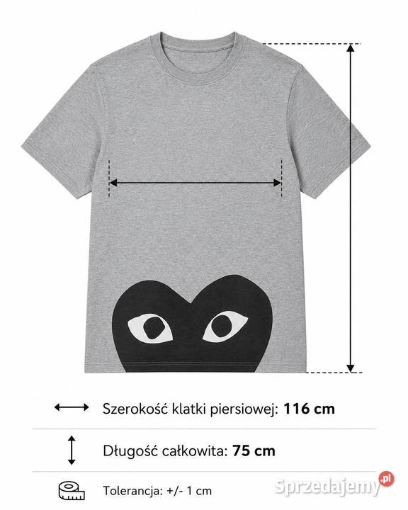 Comme des Garons PLAY koszulka Tshirt szara L Wrocław