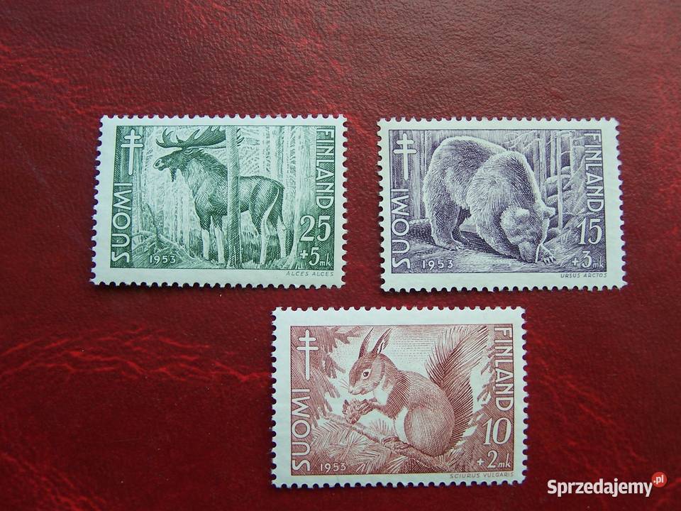 Finlandia 1953 MNH Mi 41820 Fauna Dzikie Filatelistyka Filatelistyka sprzedam