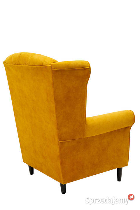 Fotel Glamour Podnóżek Złoty