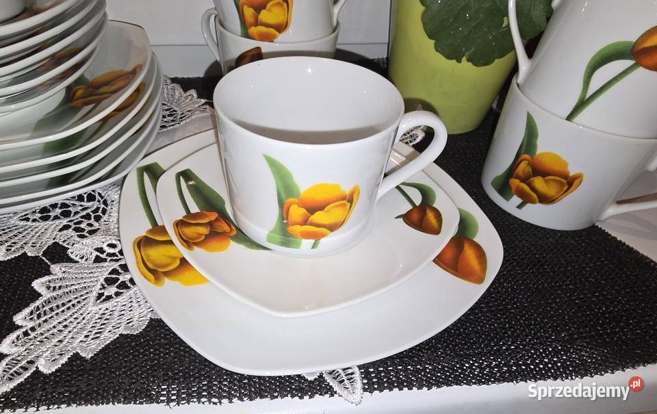 Zestaw do kawy tulipan trio Sosnowiec sprzedam