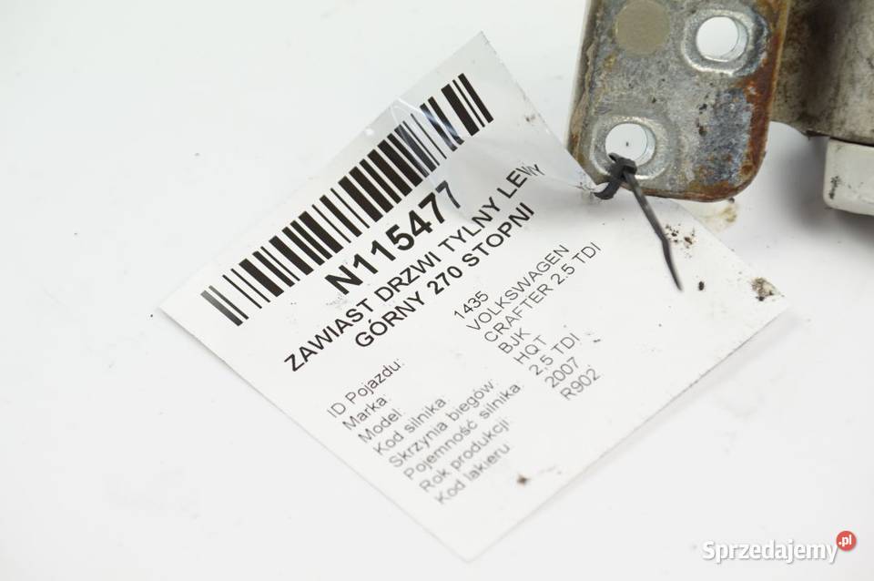 CRAFTER ZAWIAST DRZWI TYLNY LEWY GÓRNY 270 osobowe