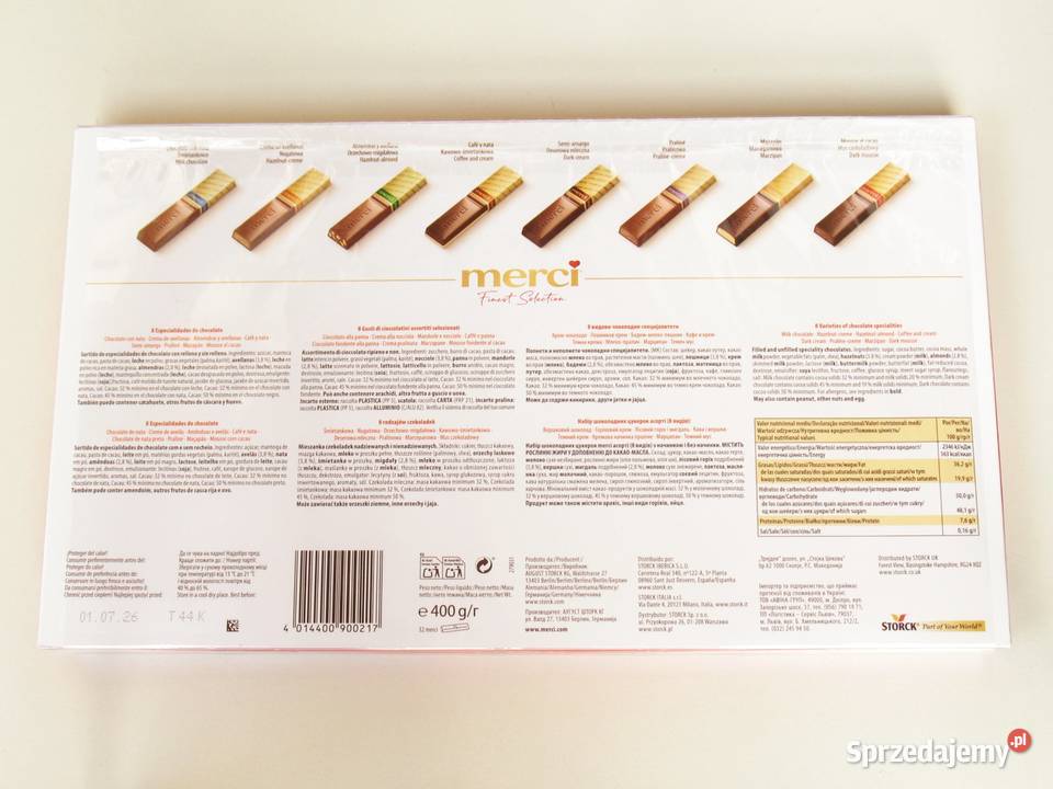 Merci kolekcja 32 czekoladek bombonierka 400 g Czekolady i czekoladki sprzedam
