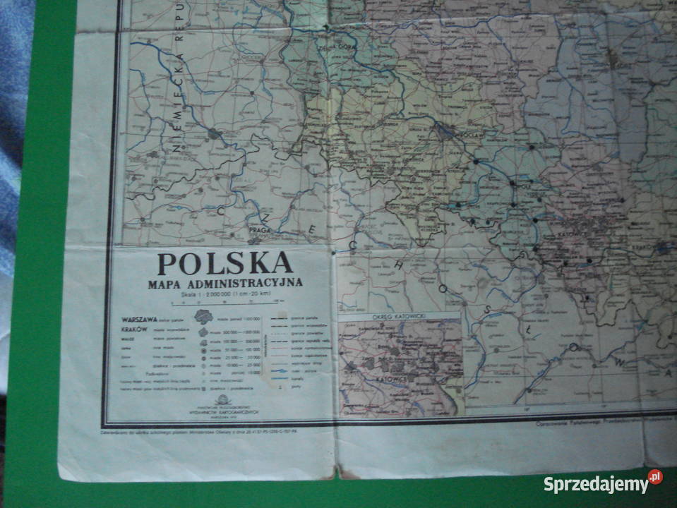 Mapa Administracja Polska skala12 000000 mazowieckie Warszawa