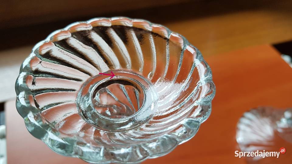 2x świecznik Spirelli świeczniki Ząbkowice szkło Dąbrowa Górnicza